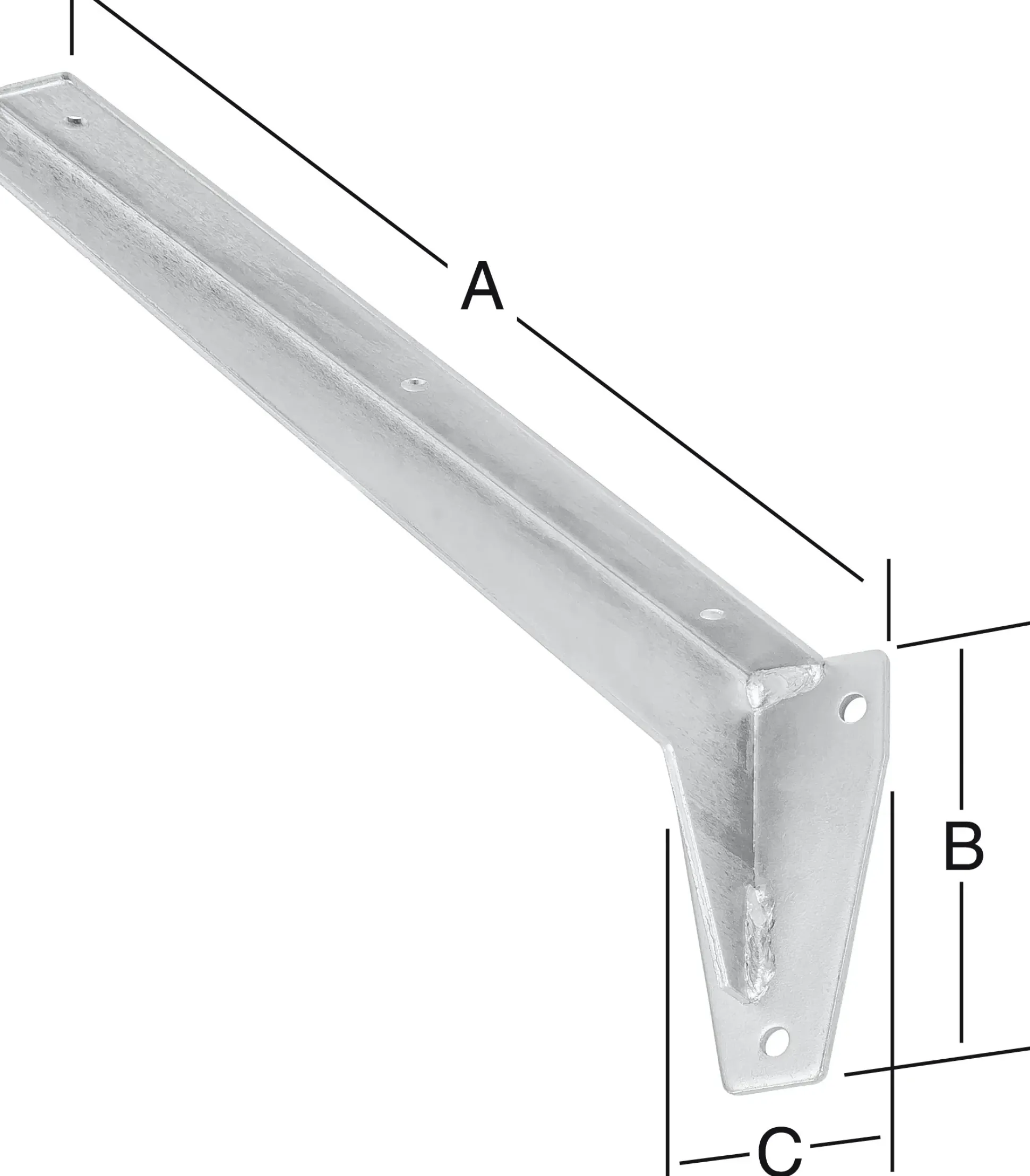 Vormann L-Profil-Konsole 280 x 100 x 53 mm Stahl verzinkt