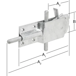 Vormann Sicherheits-Stallriegel feuerverzinkt 200/265/130 x 65 mm