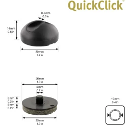 Wagner Bodenschoner für Möbel Hairpin Ø 30 x 20 mm schwarz - 4 Stück