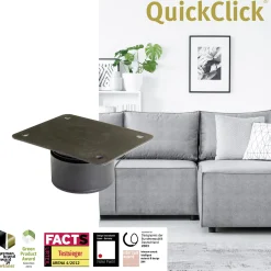 Wagner Möbelfuß Justus Duo QuickClick Kunststoff Ø 4 x 2 cm schwarz - 4 Stück