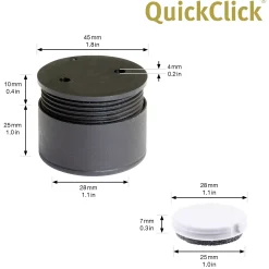 Wagner Möbelfuß Justus QuickClick Kunststoff Ø 4 x 2 cm schwarz - 4 Stück