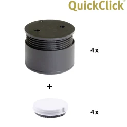 Wagner Möbelfuß Justus QuickClick Kunststoff Ø 4 x 2 cm schwarz - 4 Stück