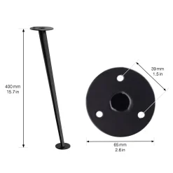 Wagner Möbelfuß ST 5540 Stahl Ø 7 x 40 cm schwarz - 1 Stück