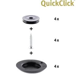 Wagner Möbelgleiter zum Anschrauben Black Slim schwarz grau Ø 25 mm - 4 Stück