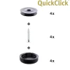 Wagner Möbelgleiter zum Anschrauben Black Slim schwarz grau Ø 17 mm - 4 Stück