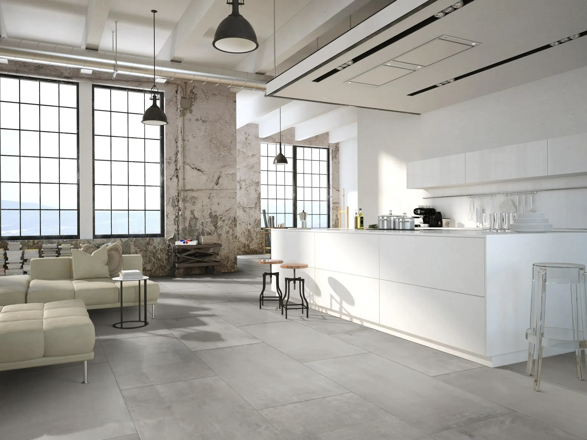 Wand- und Bodenfliese Feinsteinzeug Infinity 60 x 120 cm grau