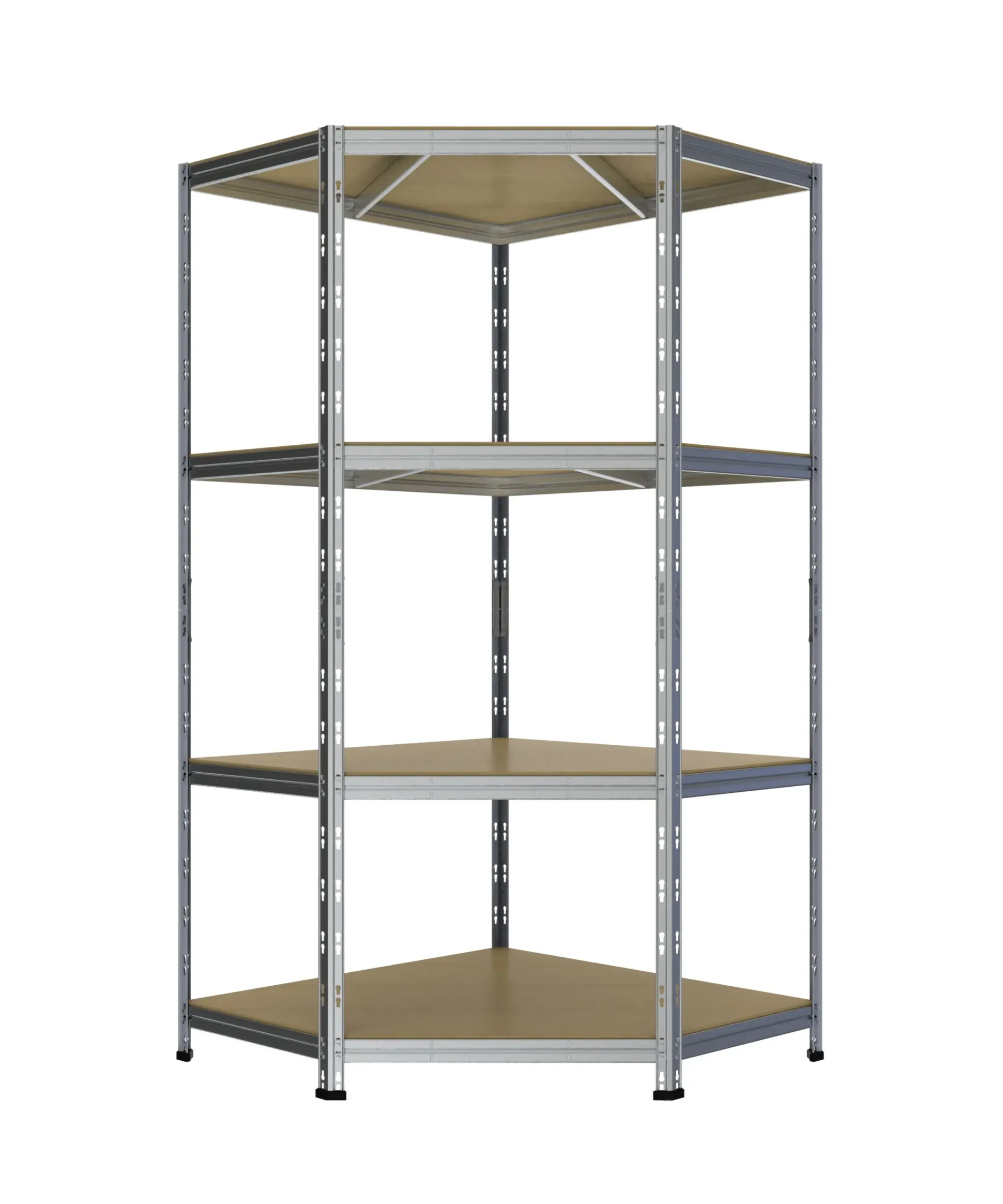 Werkstattregal eckig Stahl Rivet 180 x 90 cm 4 Holzböden 1000 kg