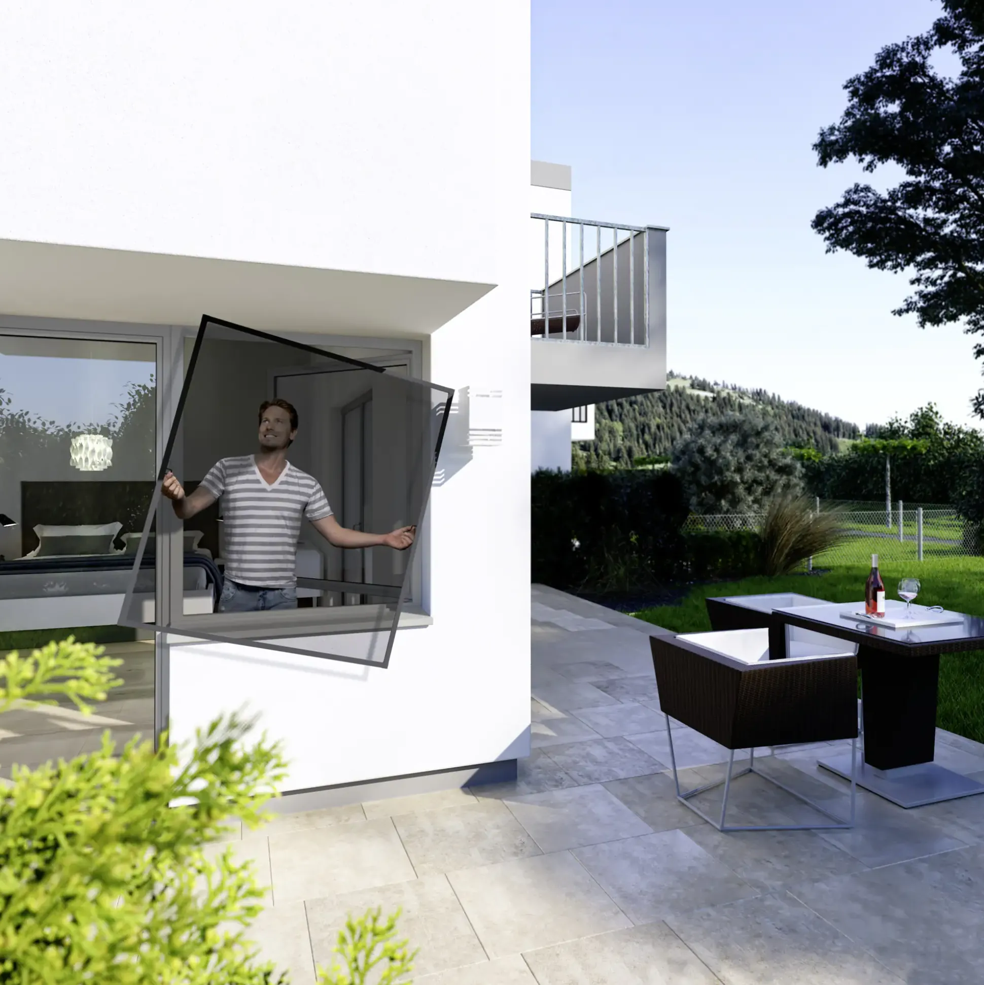 Windhager Fliegenschutz-Fenster Cool 100 x 120 cm schwarz/anthrazit kürzbar