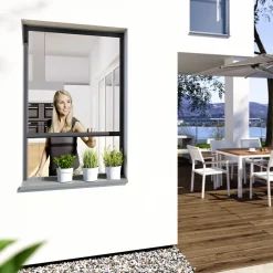 Windhager IS Maßrollo Fenster bis 130 x 160 cm schwarz/anthrazit